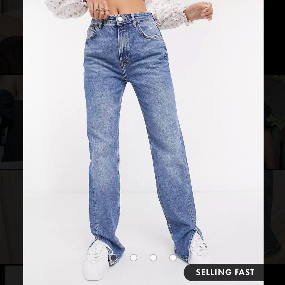 split hem 90s boyfriend jeans